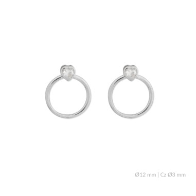 Silver earrings with cubic zirconium