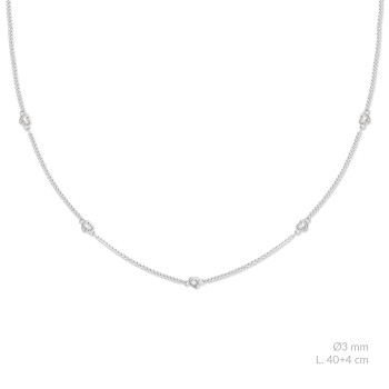 Silver necklace with cubic...