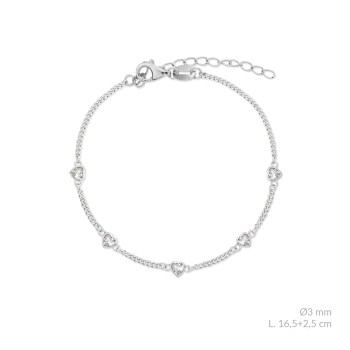 Silver bracelet with cubic...