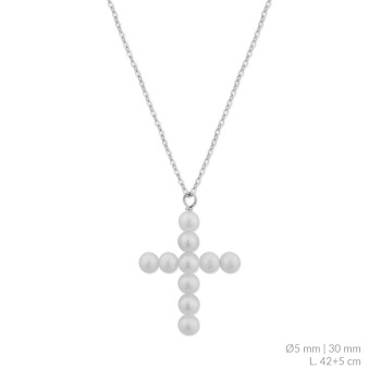 Silver necklace with cubic...