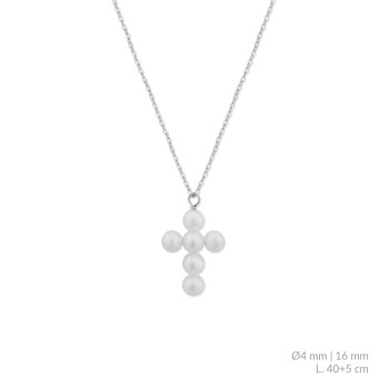 Silver necklace with cubic...