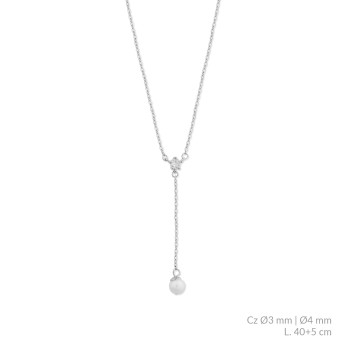 Silver necklace with cubic...