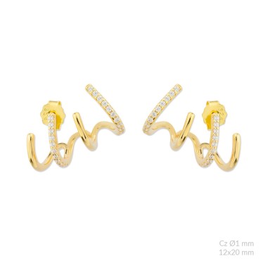 Boucles d'oreilles en Argent avec oxyde de zirconium