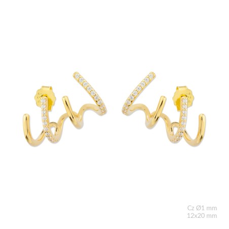 Boucles d'oreilles en Argent avec oxyde de zirconium
