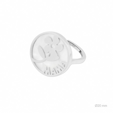 Silver ring and mother-of-pearl