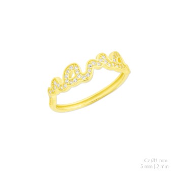 Silver ring with cubic... 2