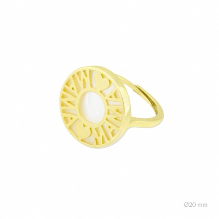 Silver ring and mother-of-pearl