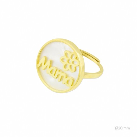 Silver ring and mother-of-pearl