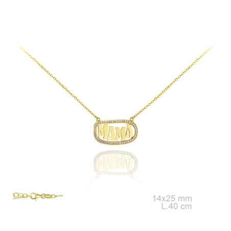 Garg. Cartel Mamá circ. rosa Dorada