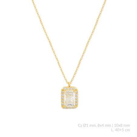 Silver necklace with cubic zirconium