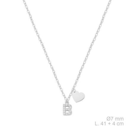 Silver necklace with cubic zirconium | B