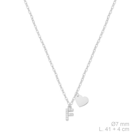 Silver necklace with cubic zirconium | F