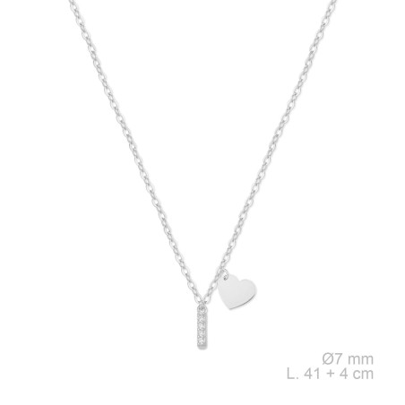 Silver necklace with cubic zirconium | I