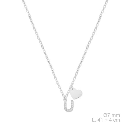 Silver necklace with cubic zirconium | U