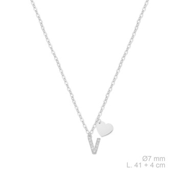 Silver necklace with cubic... 2