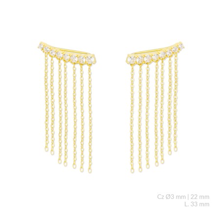 Brincos de Prata Esterlina com zircônia