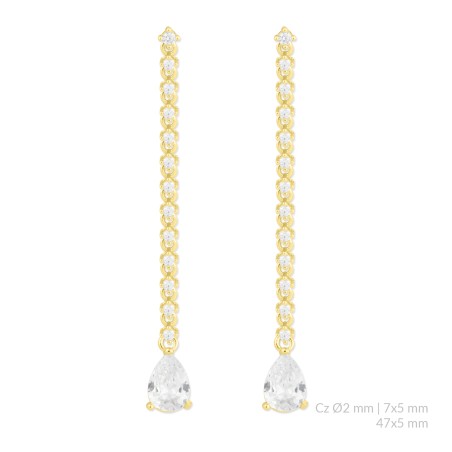 Silver earrings with cubic zirconium