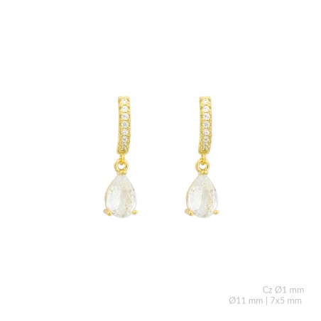 Brincos de Prata Esterlina com zircônia