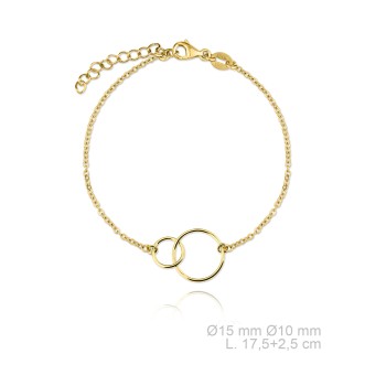 Pulsera Doble Círculo Dorada 2