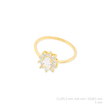 Silver ring with cubic... 2