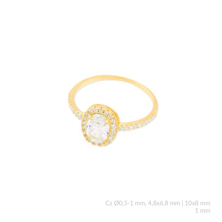 Anillo de Plata de Ley con circonitas