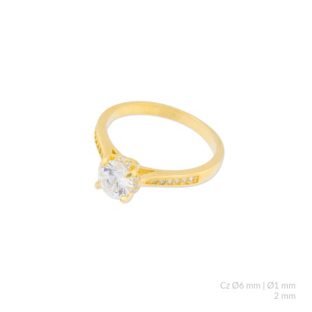 Silver ring with cubic zirconium