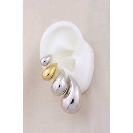 Pendientes de Plata de Ley chapados en oro | 23x13 mm