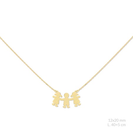 Silver necklace with cubic zirconium |Girl / Boy / Girl