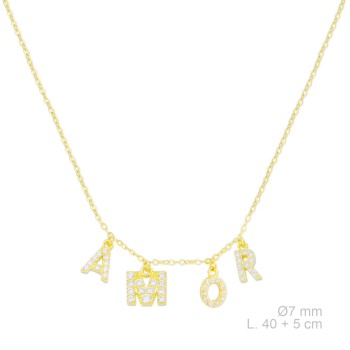 Silver necklace with cubic... 2