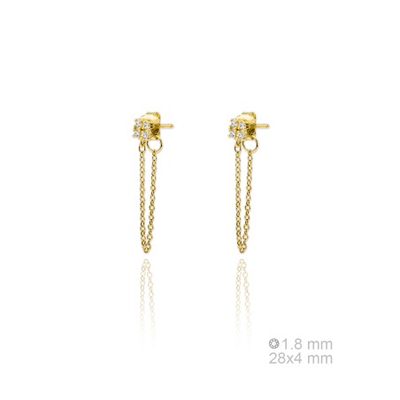 Brincos de Prata Esterlina e Zircônia