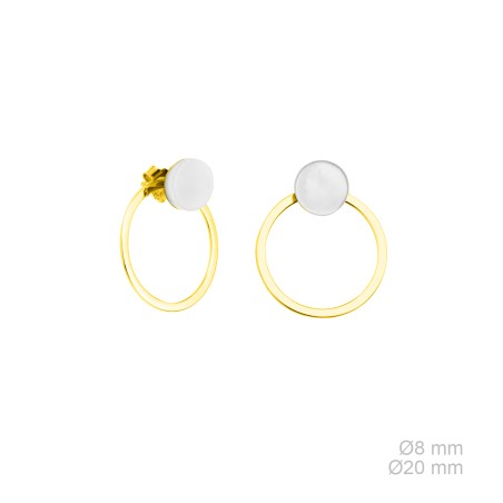 Pendientes de Plata de Ley y nácar