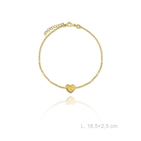 Pulsera Corazón Mundo Mini Dorada