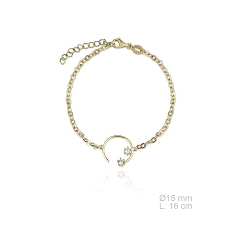 Pulseira de Perata Esterlina e Zircônia