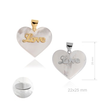 Colgantes Nácar Corazón "Love" 2