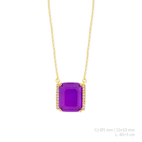 Silver necklace with cubic zirconium