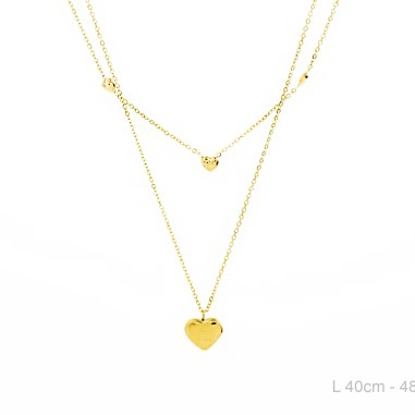 Gargantilla Doble Lisa Corazones ACERO
