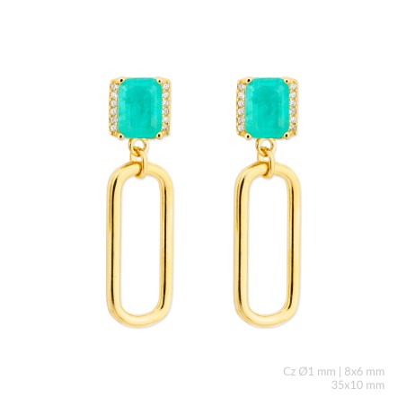 Brincos de Prata Esterlina com zircônia