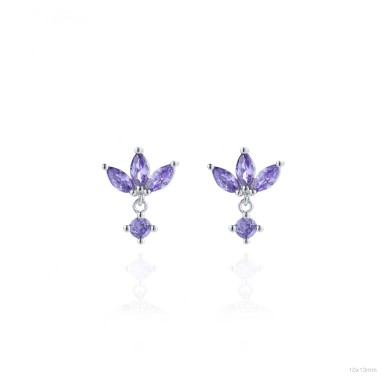 Pendientes Presión 3 circ Moradas