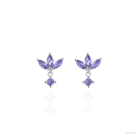 Pendientes Presión 3 circ Moradas