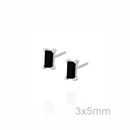 Pendientes Presión Circ. Rect. Negra