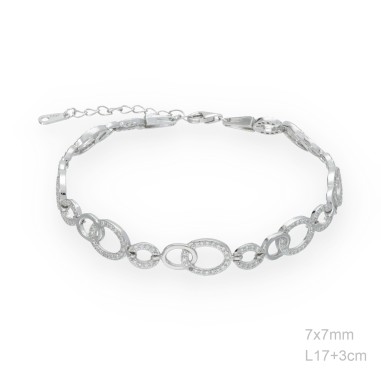 Pulsera Entrepiezas Lisas y Circ