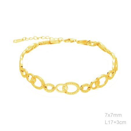 Pulsera Dorada Entrepiezas Lisas y Circ