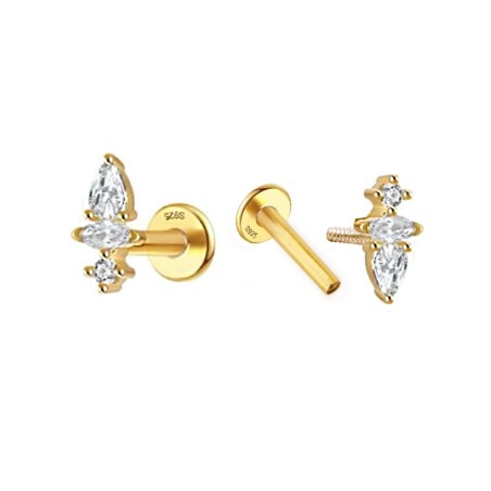 Pendientes Piercing Mini Dorado Circ