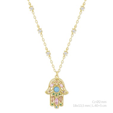 Gargantilha em Prata Esterlina com zircônia