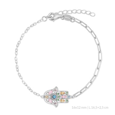 Pulseira de Prata Esterlina com zircônia