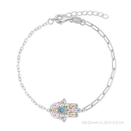 Pulseira de Prata Esterlina com zircônia