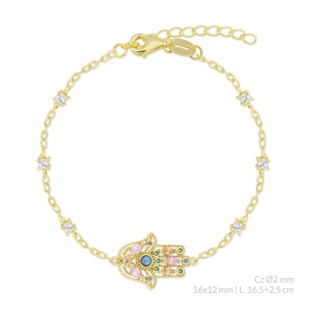 Pulseira de Prata Esterlina com zircônia