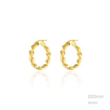 Pendientes Aro Rizado Liso 20mm