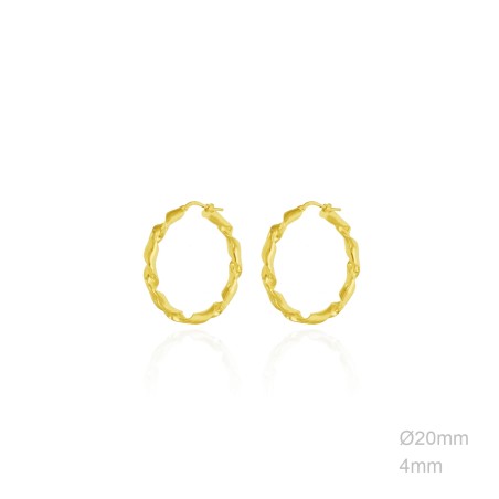 Pendientes Aro Rizado Liso 20mm