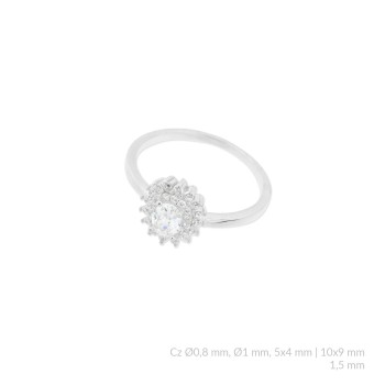 Silver ring with cubic...